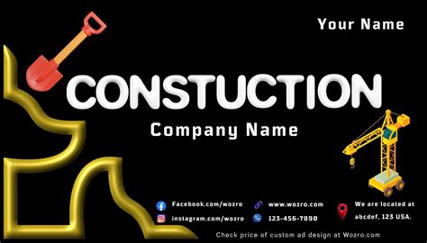 Best Construction Business Card Design 的图像结果