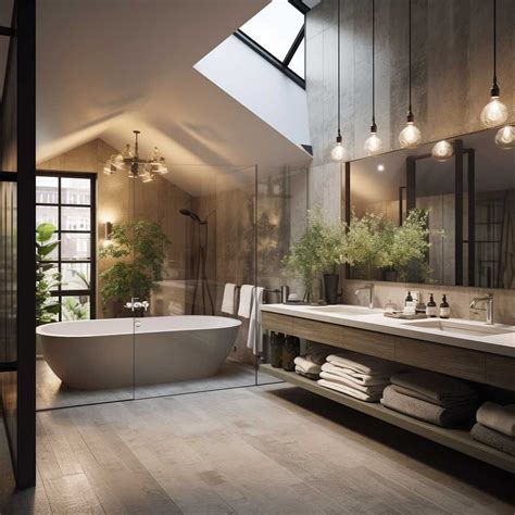 10+ Creative Loft Bathroom Design Ideas with Skylight and Bathtub
