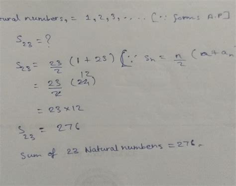 find the sum of first 23 natural number - Brainly.in