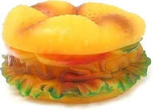 Buy Woofy Squeaky Non Toxic Rubber Burger Shape Chew Toy with Squeaky ...