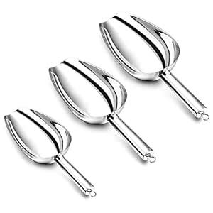 Buy Ice Scoop Set of 3, P&P Chef Stainless Steel Utility Scoops for Dry ...