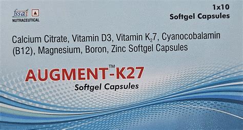 Augment-K27 Softgel Capsules enriched with Calcium Citrate, Vitamin K27 ...