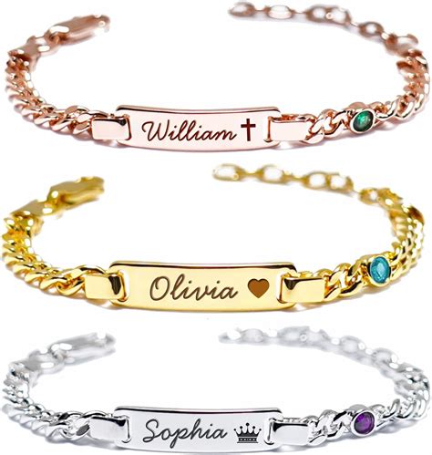 Custom Baby Birthstone Bracelets with Name for Infant Girls ...