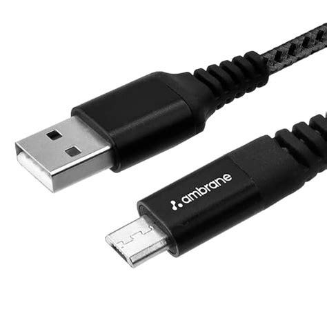 Ambrane Micro USB Cable 3A Fast Charging 1M Braided Cable for ...