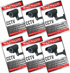 CVANU WARNING CCTV HIDDEN CAMERAS INDOOR & OUTDOOR VIDEO SURVEILLANCE ...