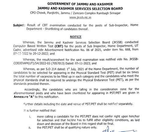 JKSSB JKPSI Shortlisted candidate for PST/PET