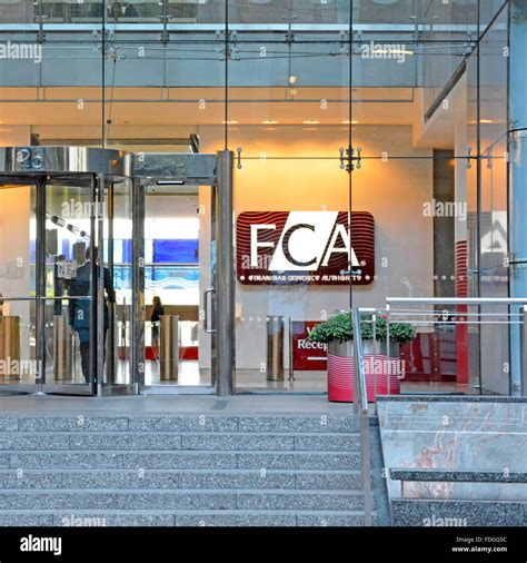 Financial Conduct Authority FCA London offices entrance to Canary Wharf ...