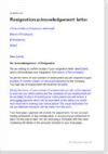 Resignation acknowledgement letter | Legal document templates