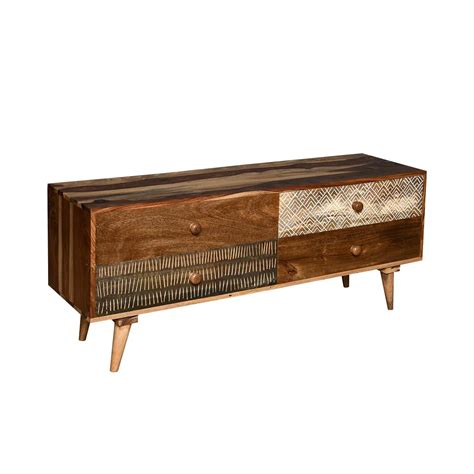 Parker Solid Wood TV Unit | Sheesham Wood TV Unit | Fabuliv