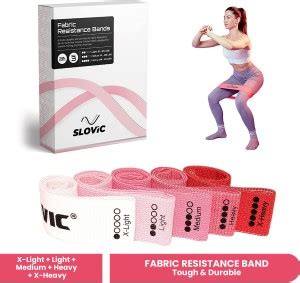SLOVIC Fabric Resistance Band |Resistance Mini Loop - Set of 5 ...