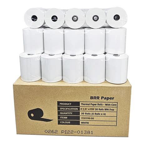 (30 Rolls) 3 1/8 x 190 Thermal Paper Rolls Compatible with Clover ...