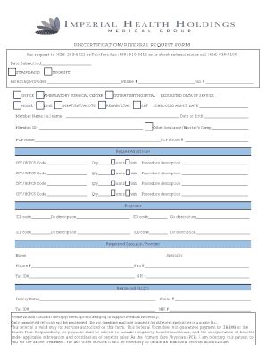2019-2025 CA Imperial Health Holdings Precertification/Referral Request ...