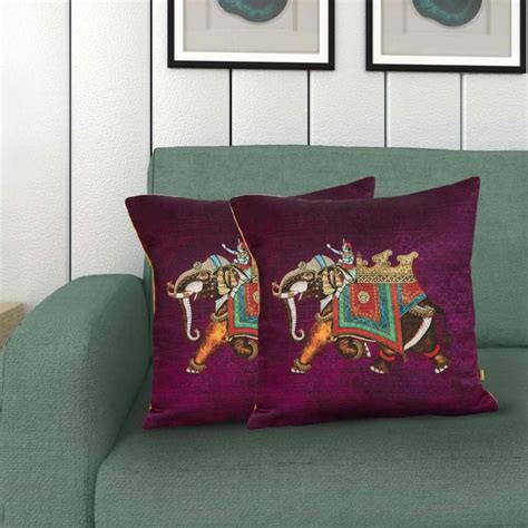 Buy Aurora Printed Square Cushion Covers - Set of 2 Pcs. from Home ...