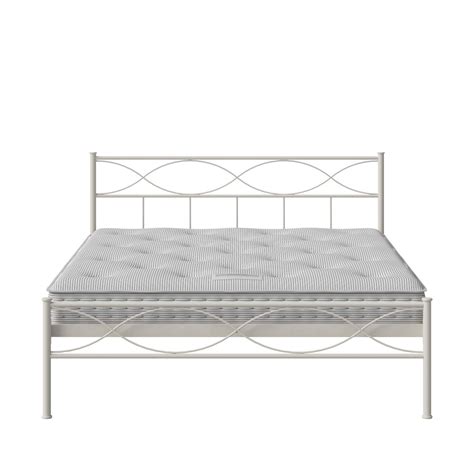 Original Bed Co. Sendai King Size Metal Bed ( Glossy Finish, Ivory ...