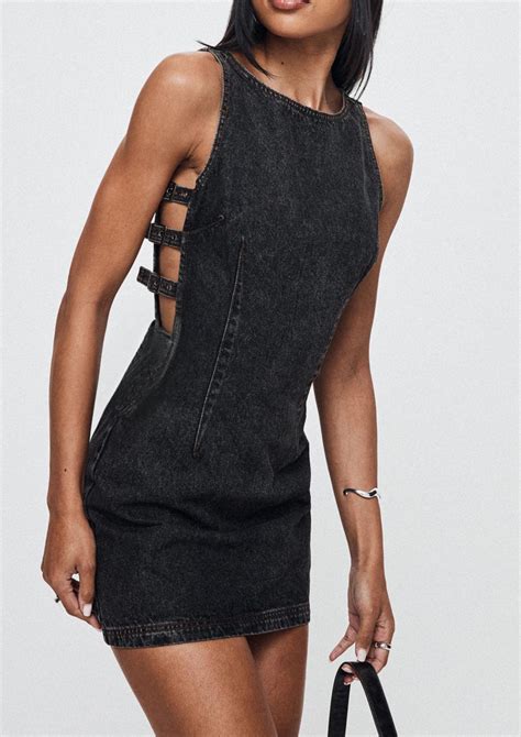 Charcoal Denim Dress with Side Latch Details – OUTCAST