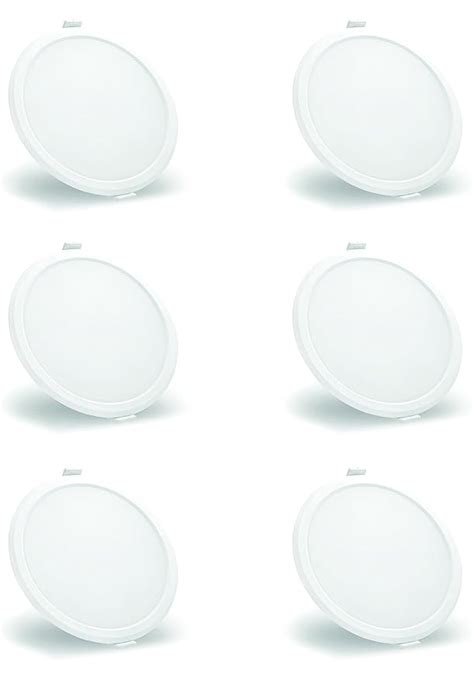Syska SSK-RDL-R-8W 8-Watt Round LED Slim Recessed Panel Lights (Pack of ...