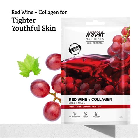 Buy Nykaa Naturals Korean Sheet Mask with Red Wine & Collagen For Pore ...