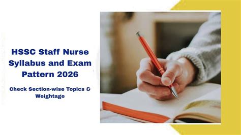 HSSC staff nurse syllabus 2026: Check exam pattern & subject-wise topics