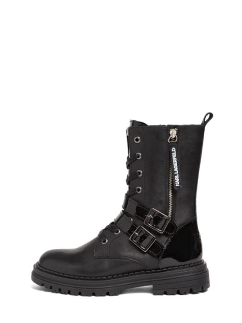 Leather boots w/logo - Karl Lagerfeld - Girls | Luisaviaroma