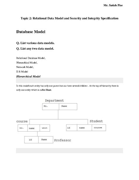 Topic 2: Relational Data Model Q&A for MSBTE Database Course - Studocu