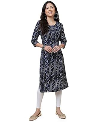 Buy KD Women's Bandhani Printed Platinum Crep Straight Kurta for Women ...
