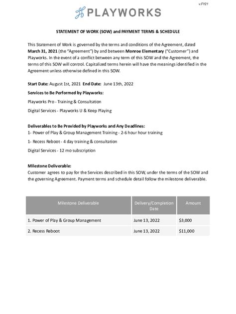 Fillable Online What is a Statement of Work? Definition & Examples ...