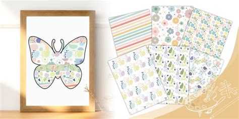 Spring Butterfly Cut Out Template Pattern Collage Activity