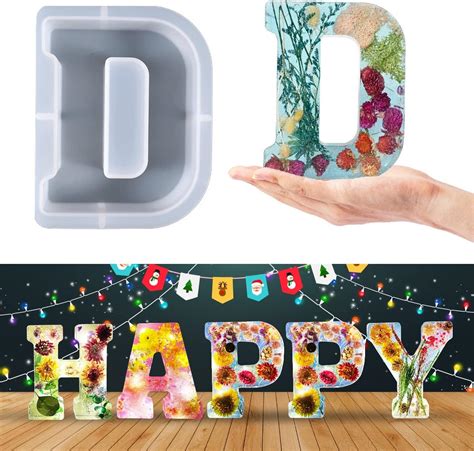 Buy Restby Letter Molds, 6 Inch Large Silicone Molds for Epoxy Resin ...