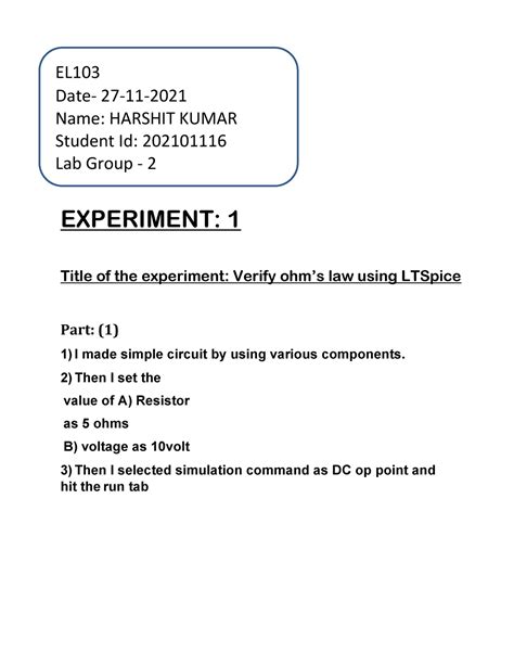 BEC LAB Report 1-converted-converted - EL Date- 27 -11- 2021 Name ...