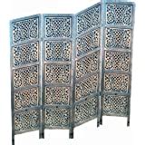 ACE WOOD CRAFTS Handcrafted 4 Panel Foldable Wooden Room Partition and ...