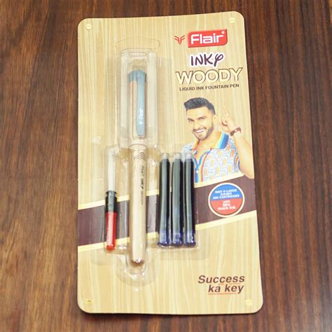 Flair Woody Wood Color Body With Grey Color Clip Fine Nib Converter ...