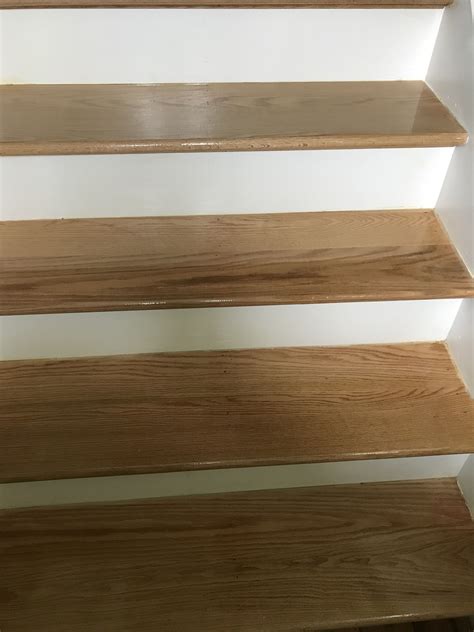 Custom 1” thick prefinished Red Oak stair treads built and installed by ...