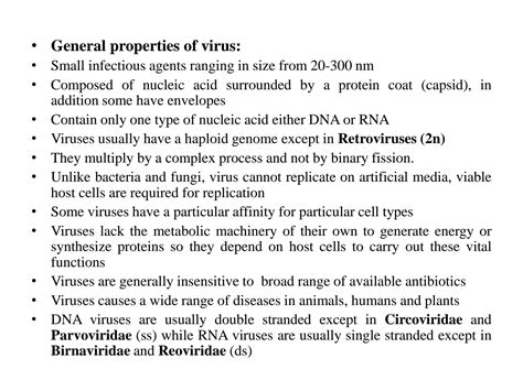 SOLUTION: Classification and characteristics of various families of viruses converted - Studypool