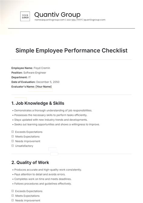 Performance Checklist Template 的图像结果