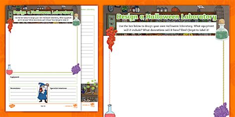 Design a Halloween Laboratory Worksheet (teacher made)