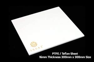 EXUBE PTFE / Teflon Sheet 16mm Thickness 300mm x 300mm Size Electronic ...