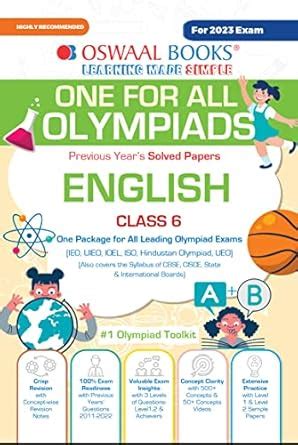 Oswaal One For All Olympiad Previous Years' Solved Papers, Class-6 ...