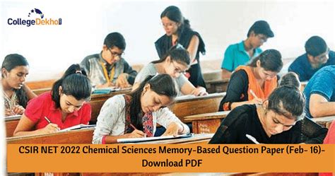 CSIR NET 2022 Chemical Sciences Memory-Based Question Paper (Feb 16 ...