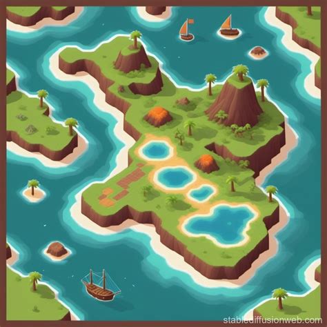 Flat Map of Repeating Square Tiles for Island in 2D Games | Stable ...