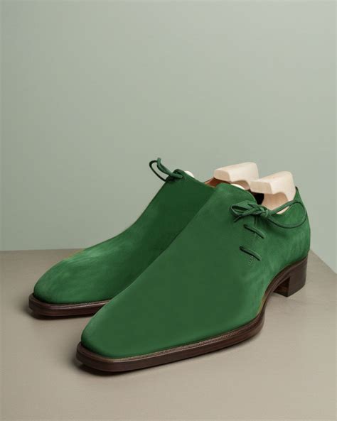 Green Suede Leather Camria Whole Cut Oxfords - Formal Shoes – Costoso ...