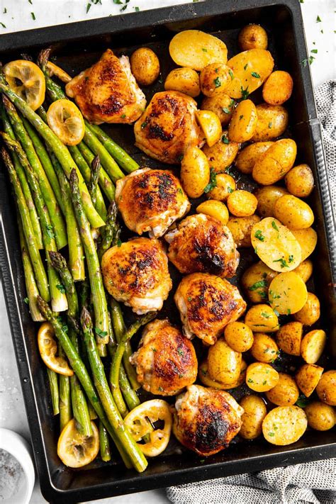 Chicken and Asparagus Sheet Pan Dinner Recipe | Savory Nothings