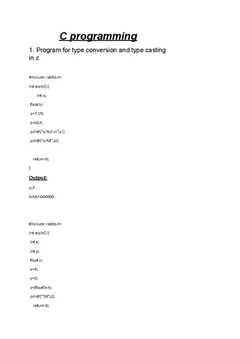 Jagreet jaat - pratical 1 - C programming 1. Program for type ...