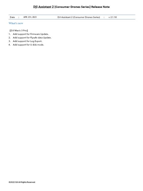 DJI+Assistant+2+ (Consumer+Drones+Series) +Release+Notes (2 1 18 ...