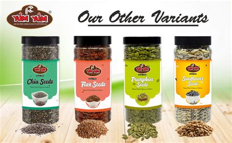YUM YUM Healthy Edible Seeds Combo for Eating 800g (Pack of 4-200g Jar ...