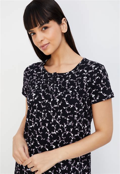 Buy Women Floral Printed Nightgown Online at just Rs. 799.0 ...