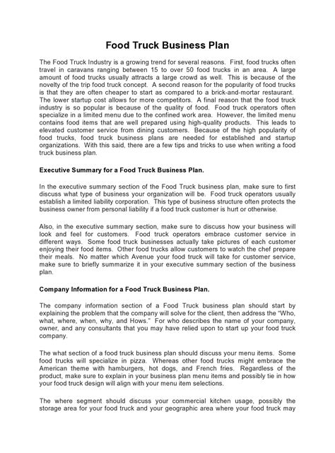 29 Proven Food Truck Business Plans (PDF, Word) - TemplateArchive