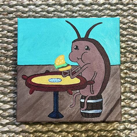 A Cockroach eating a Krabby Patty from Spongebob! 6"... - Depop