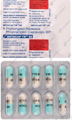 BETACAP TR 80MG CAPSULE 10'S : View Price, Combination and Alternatives ...