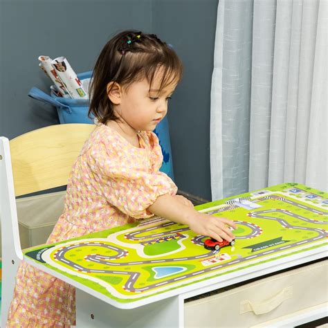 Buy Qaba 3-in-1 Kids Activity Table and Chairs Set with 3 Surfaces ...
