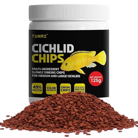 TUNAI Multi-Ingredient 49% Protein Sinking Chips for Cichlids | 125G ...